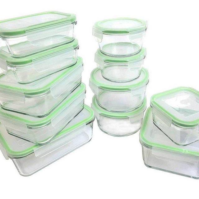 Kinetic GoGreen Glassworks 22-Piece Oven Safe Glass Food Storage Container Set with Lid