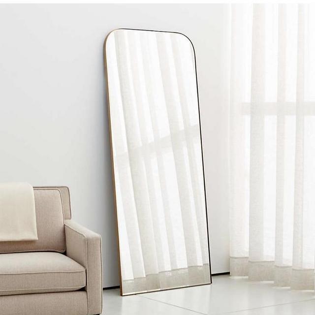 Edge Brass Arch Floor Mirror