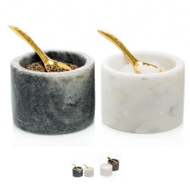 MARBLE COLUMN SALT & PEPPER SET