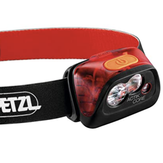 PETZL, ACTIK CORE Headlamp, 450 Lumens, Rechargeable, with CORE Battery, Black