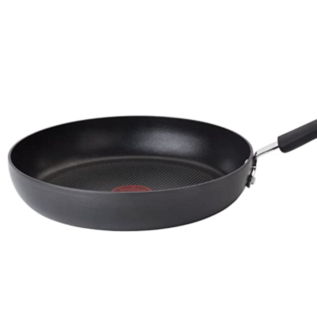 Ultimate Hard Anodized Scratch Resistant Titanium Nonstick Thermo-Spot Heat Indicator Anti-Warp Base Dishwasher Safe Oven Safe PFOA Free Saute / Fry Pan Cookware, 12-Inch, Gray
