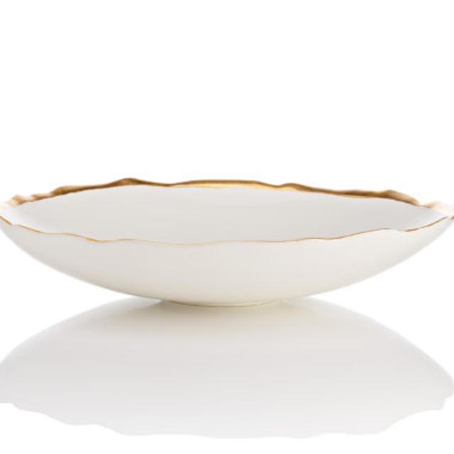 White & Gold Serving Bowl