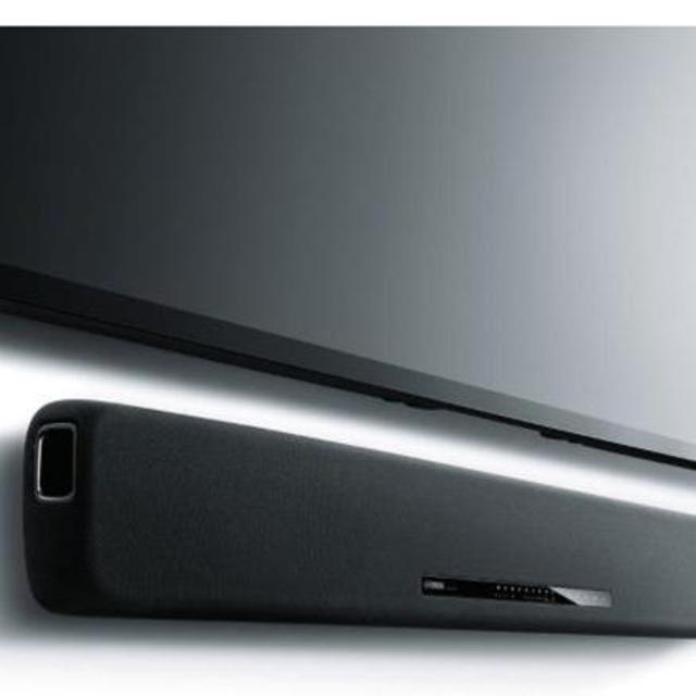 Yamaha YAS-107BL Sound Bar with Dual Built-In Subwoofers & AmazonBasics Digital Optical Audio Toslink Cable - 6 Feet (1.8 Meters)