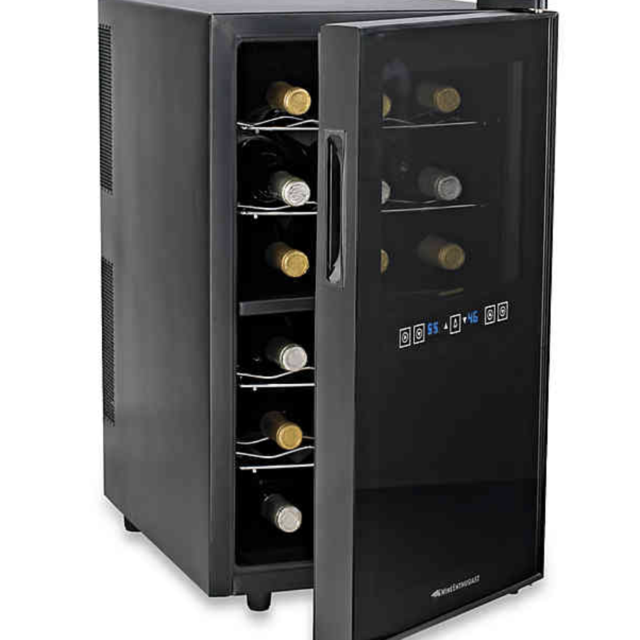 Wine Enthusiast® Silent Touchscreen 18-Bottle Dual-Zone Wine Cooler
