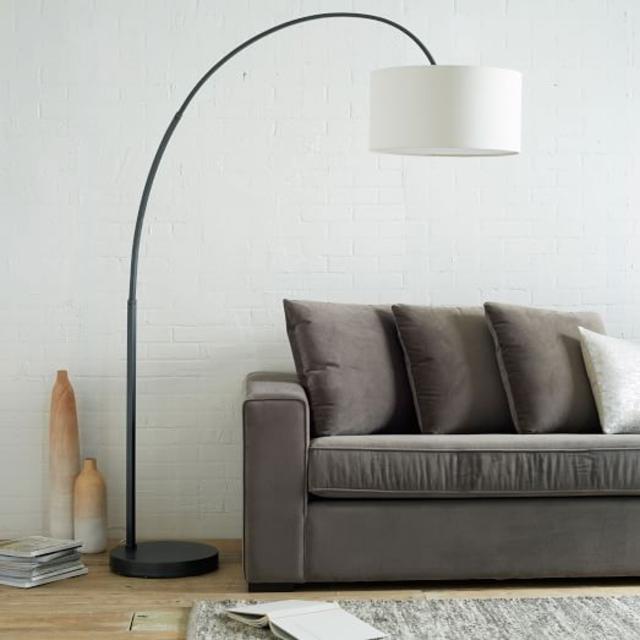 Overarching Floor Lamp - Antique Bronze/White