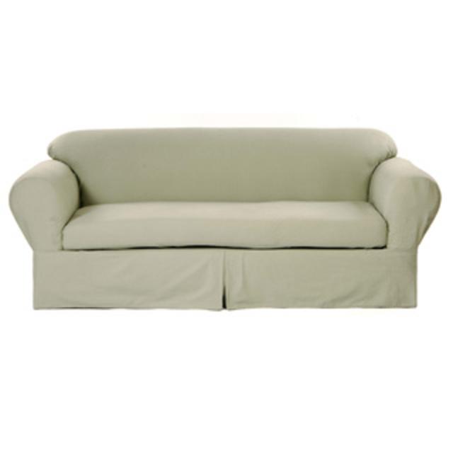 Classic Two-piece Twill Sofa Slipcover