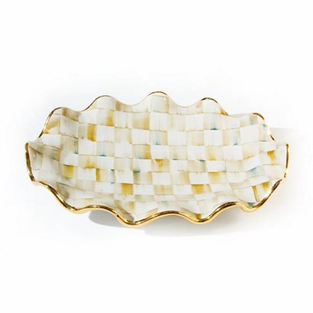 MacKenzie-Childs Parchment Check Serving Platter