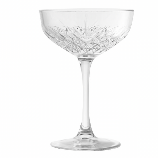 Trellis Etched Coup Cocktail Glasses - Set Of 4
