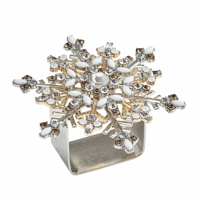 Kim SeybertDasher Snowflake Napkin Rings, Set of 4