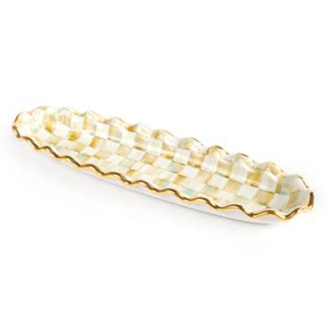 PARCHMENT CHECK HORS D'OEUVRE TRAY