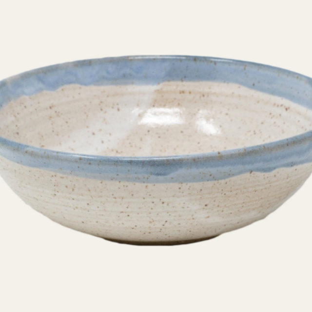 Mollie Jenkins Pasta Bowl - Antique White/Blue Shino