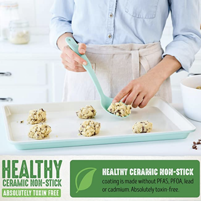 GreenLife Ceramic Non-Stick Cookie Sheet, Turquoise
