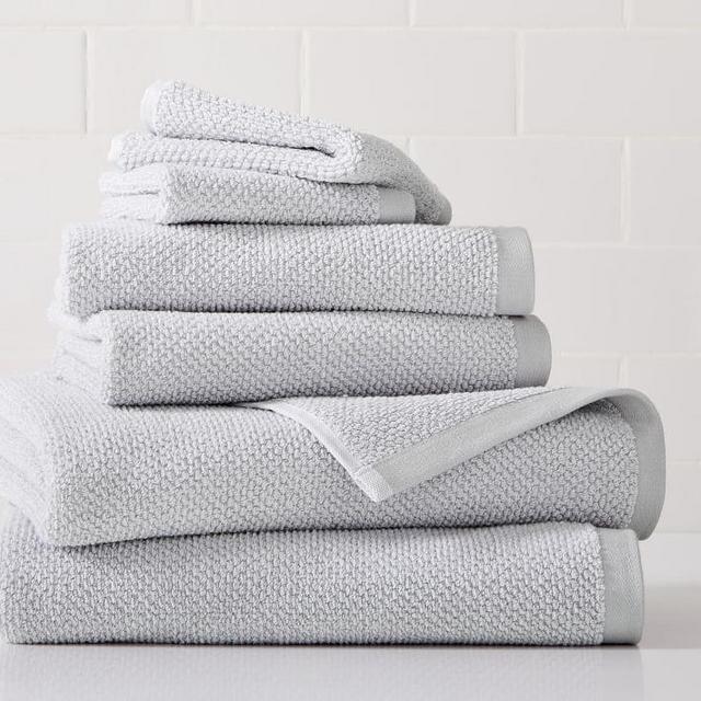 Organic Heathered Starter Bath Towel Set, Grey Sky Set of Six