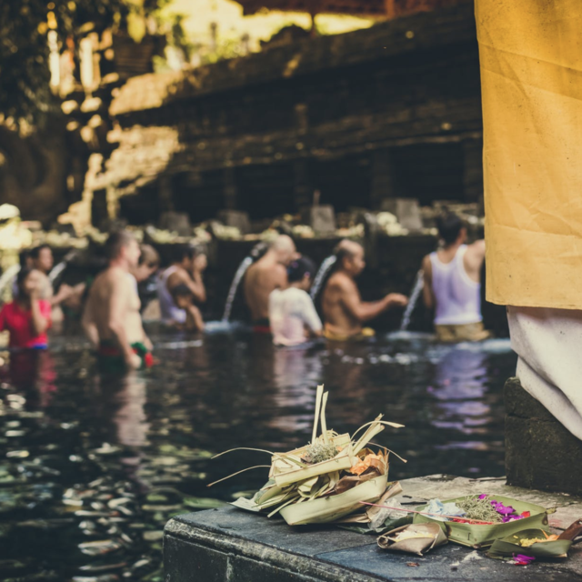 Balinese Blessing at Tirta Empul Temple