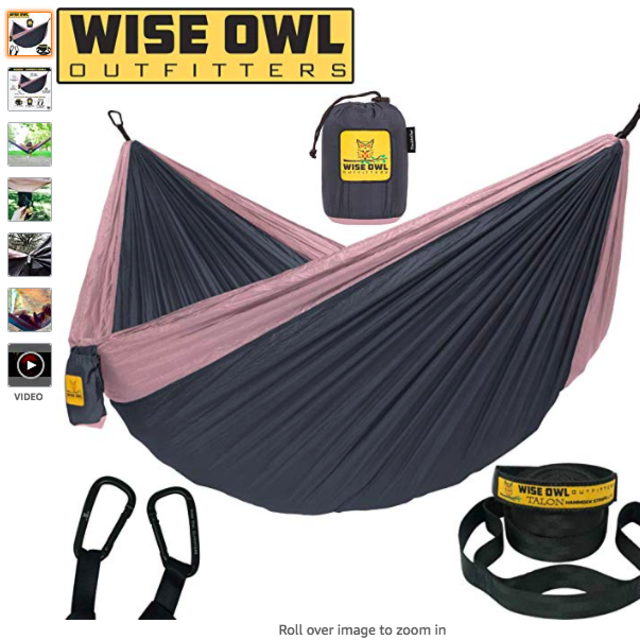 Wise Owl Outfitters Hammock Camping Double & Single with Tree Straps - USA Based Hammocks Brand Gear, Indoor Outdoor Backpacking Survival & Travel, Portable