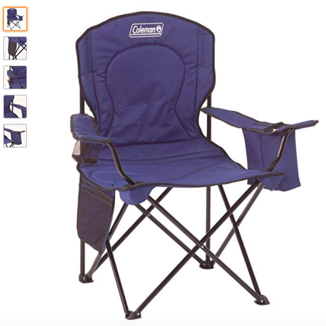 Coleman Portable Camping Quad Chair with 4-Can Cooler