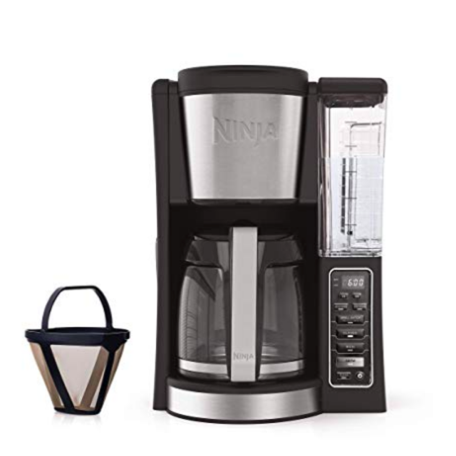 Ninja 12-Cup Programmable Coffee Maker with Classic and Rich Brews, 60 oz. Water Reservoir, and Thermal Flavor Extraction (CE201), Black/Stainless Steel