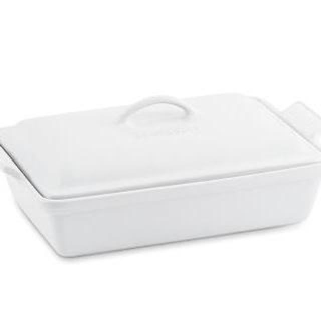 Le Creuset Heritage Stoneware Rectangular Covered Casserole, White