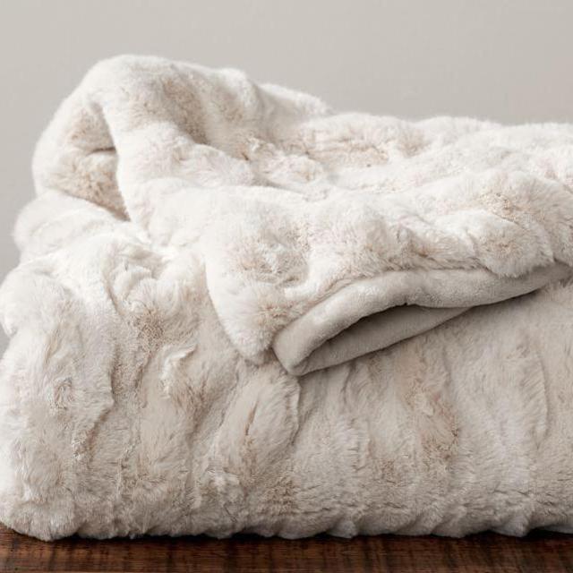 Faux Fur Ruched Throws