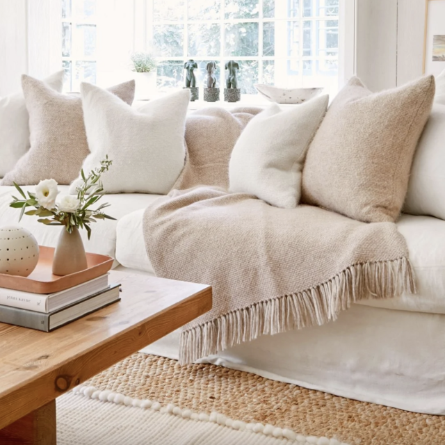 Large Alpaca Basketweave Throw