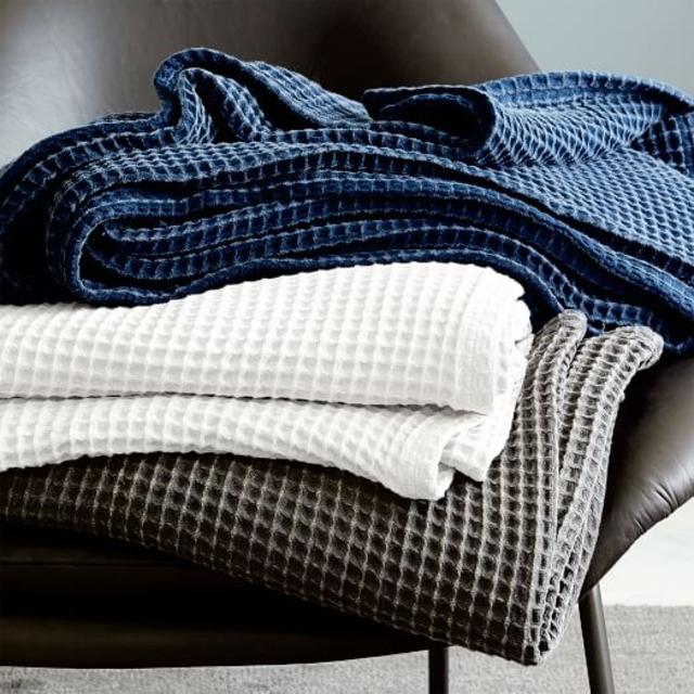 Stonewashed Waffle End-of-Bed Throw