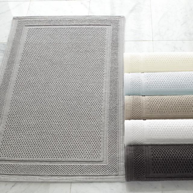 Athens Textured Cotton Loop Bath Rug - White