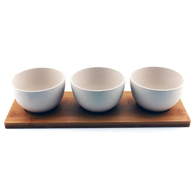 BergHOFF CooknCo Snack Bowl & Bamboo Tray