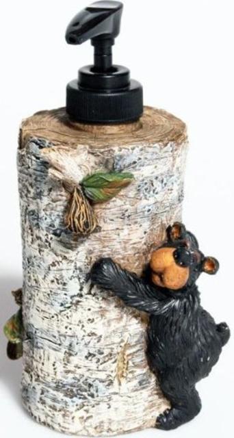 Willie Black Bear Liquid Soap Dispenser, 7"