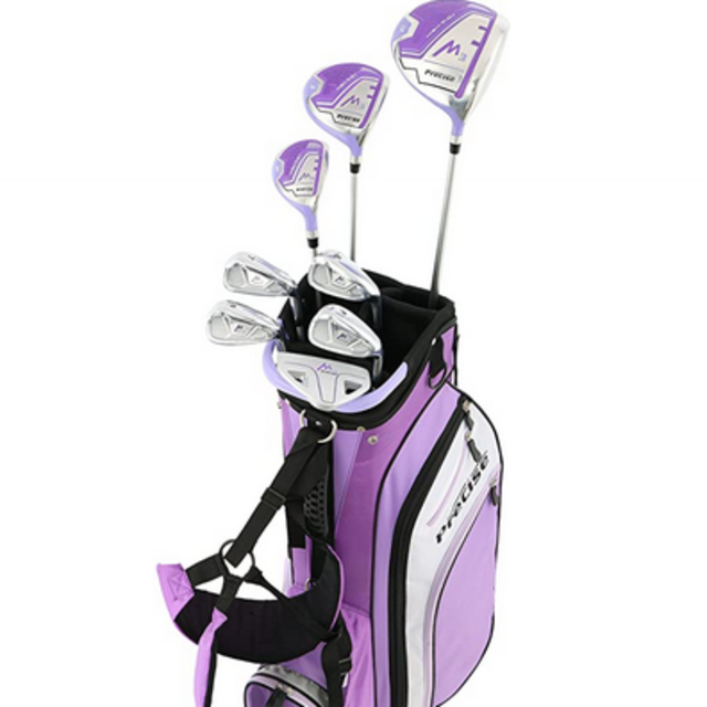 Precise M3 Ladies Womens Complete Golf Clubs Set Includes Driver, Fairway, Hybrid, 7-PW Irons, Putter, Stand Bag, 3 H/C's Purple - Regular, Petite or Tall Size!