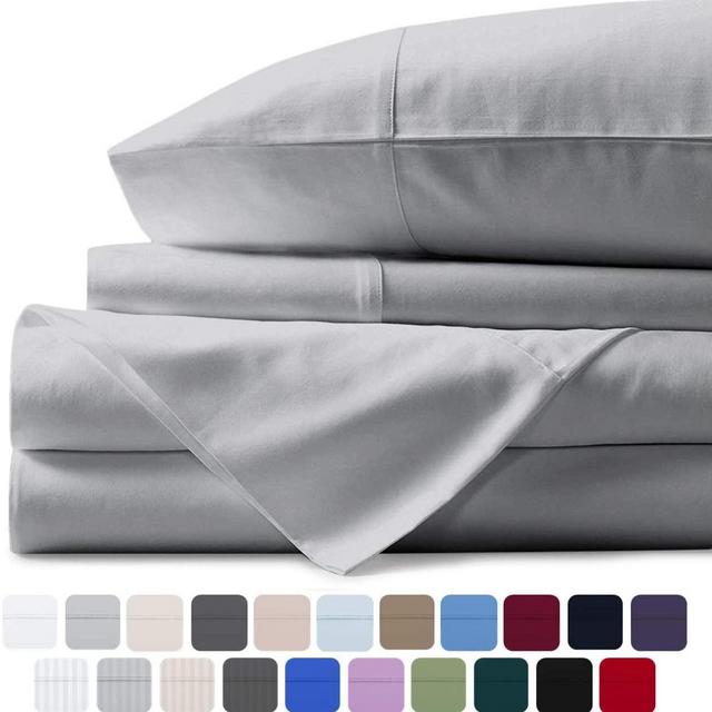 Mayfair Linen 100% Egyptian Cotton Sheets, Silver King 6 PC Sheets Set
