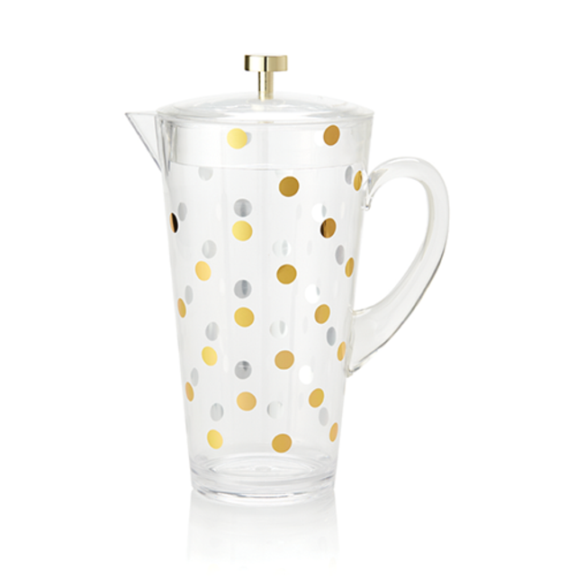 Kate Spade New York Raise A Glass Acrylic Pitcher, Gold Dots