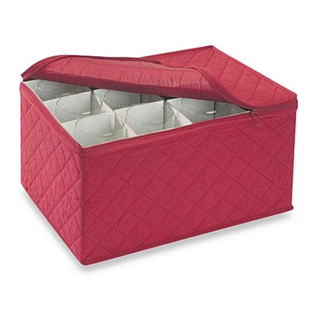 Quilted Cotton Stemware Storage Chest