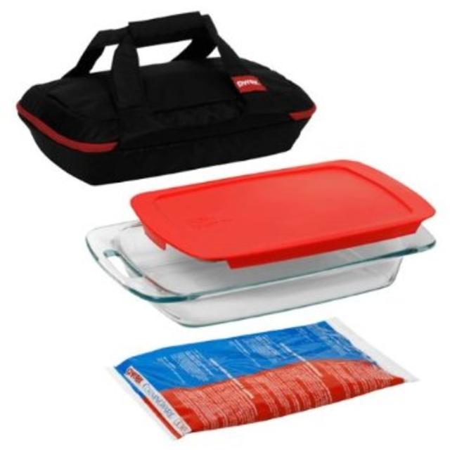 Pyrex Portables 4-Piece Glass Bakeware and Food Storage Set
