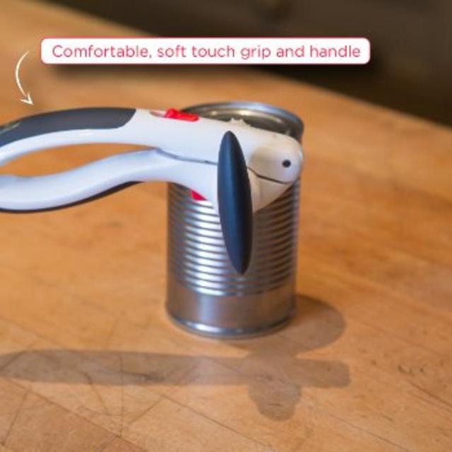 Zyliss Lock N' Lift Manual Can Opener with Lid Lifter Magnet, White