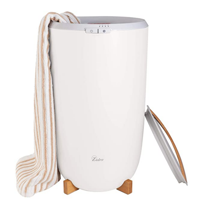 Zadro Ultra Large Luxury Bucket-Style Towel Warmer with Auto Shut Off, White