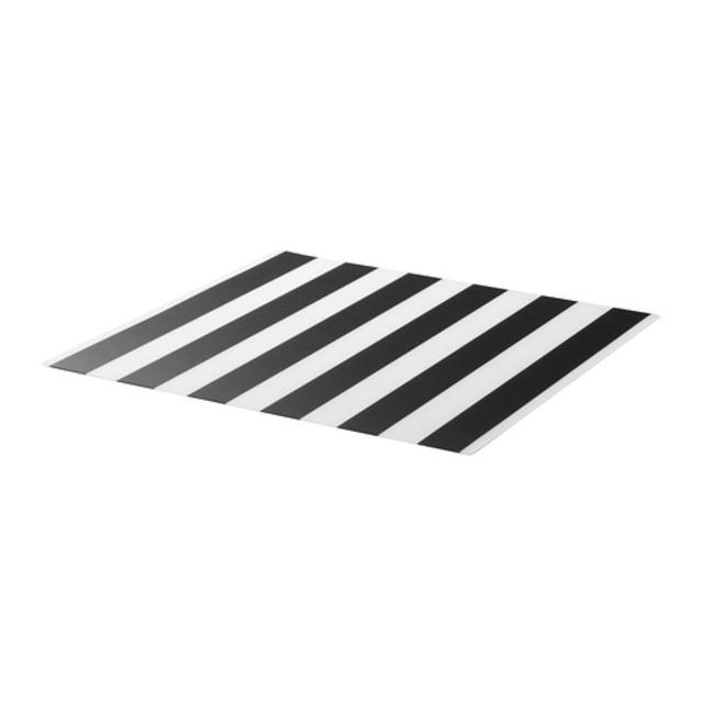 LJUDA				Place mat, stripe, black/white