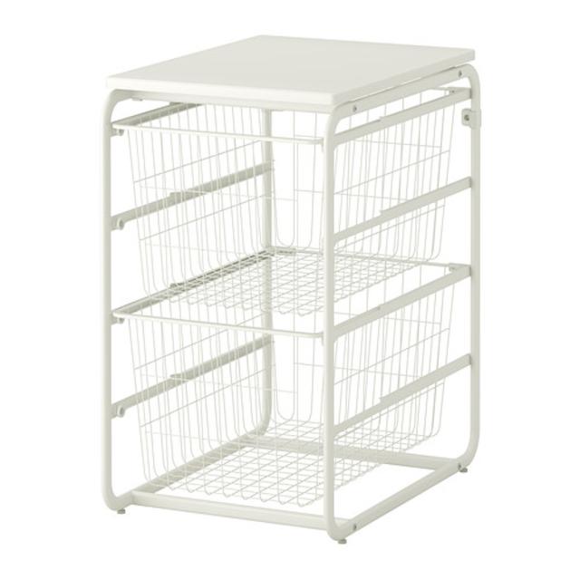 ALGOT				Frame with 2 wire baskets/top shelf, white