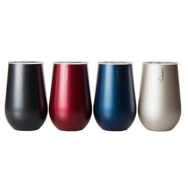 Rabbit Double Wall Stainless Steel Wine Tumbler Set, 4-pack