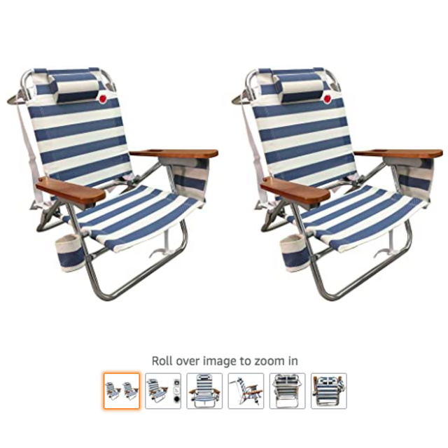 OmniCore Multi-Position Wood Arm Beach Chair (2-pk)