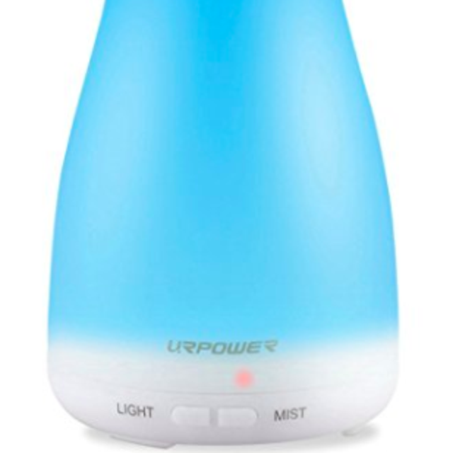 URPOWER 2nd Version Essential Oil Diffuser Aroma Essential Oil Cool Mist Humidifier with Adjustable Mist Mode,Waterless Auto Shut-off and 7 Color LED Lights Changing for Home Office Baby