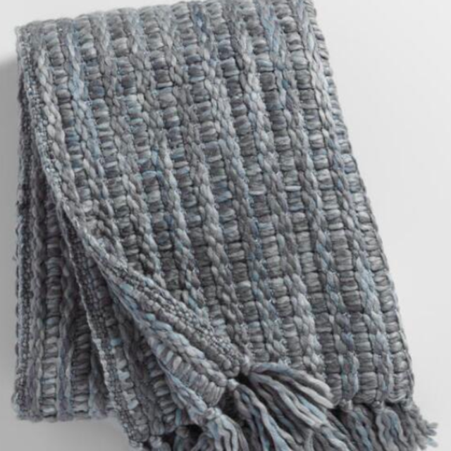 Slate Gray Knit Throw Blanket