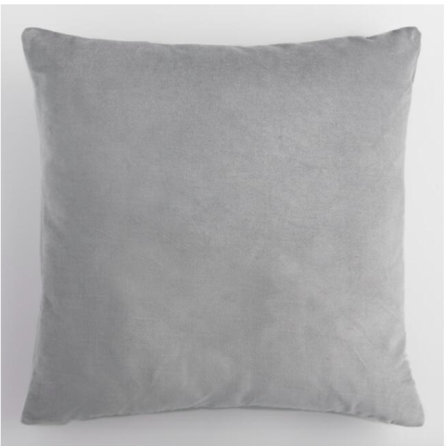 Gray Velvet Throw Pillow