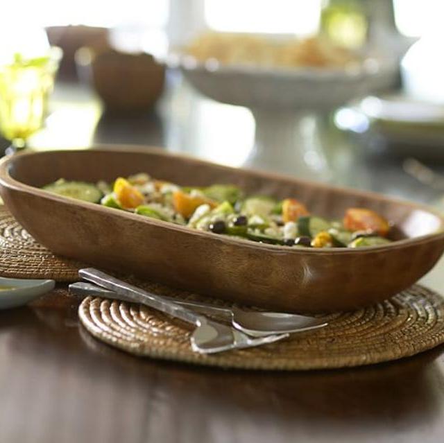 Vintage Wood Oval Tray