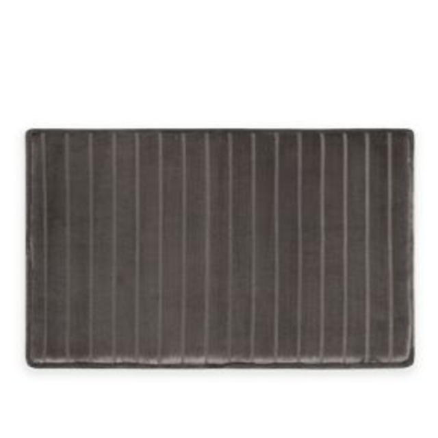 Micro Plush 17" x 24" Memory Foam Bath Mat in Charcoal