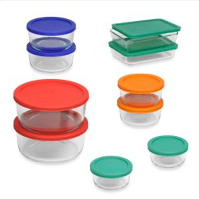 Pyrex® Storage Plus 20-Piece Container Set with Color Lids
