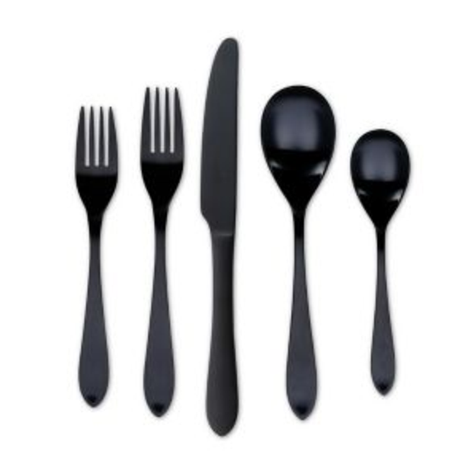 Cambridge® Meridian Satin 20-Piece Flatware Set in Black