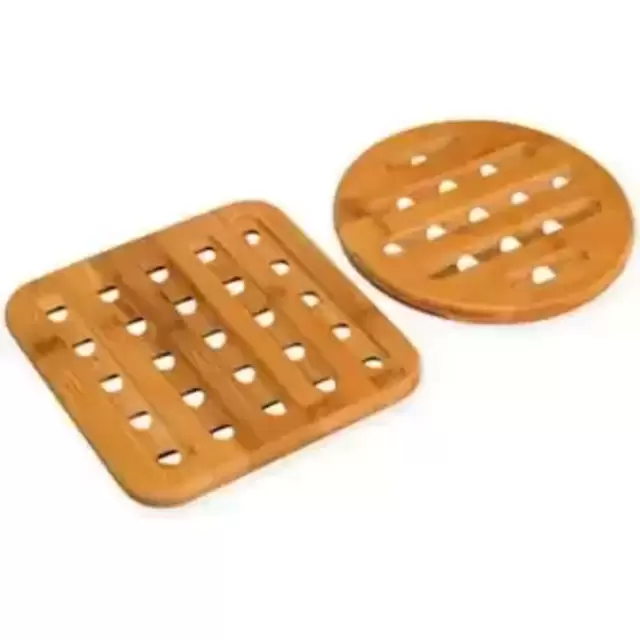 Home Basics 2-Piece Bamboo Trivet Set