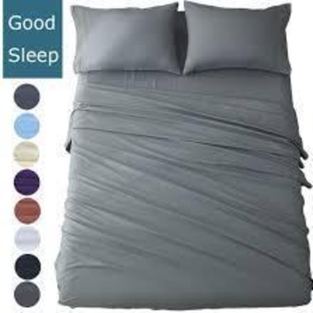 Shilucheng Queen Size Bed Sheets Set Microfiber 1800 Thread Count Percale Egyptian Super Soft and Comforterble 16 Inch Deep Pockets Wrinkle Fade - 4 Piece (Queen,Dark Grey)