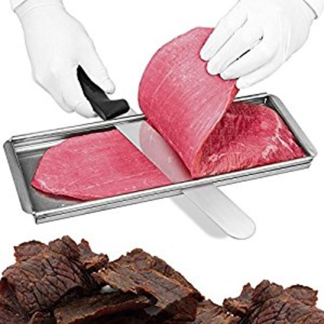 TSM Products Jerky Cutting Board and 10-Inch Slicer Knife