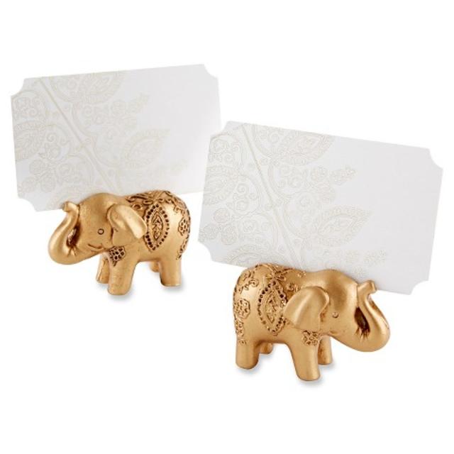 Lucky Golden Elephant Placecard Holders - Gold (12 Count) product details page